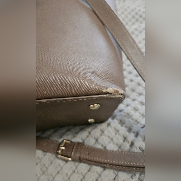 KATE SPADE Cedar Creek Collection Leather Large Tote In Lightbrown/mauve. - Picture 9 of 16